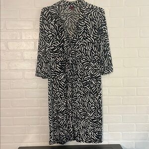 MERONA Womens Dress Black and White Patterned Dress Office Professional Medium